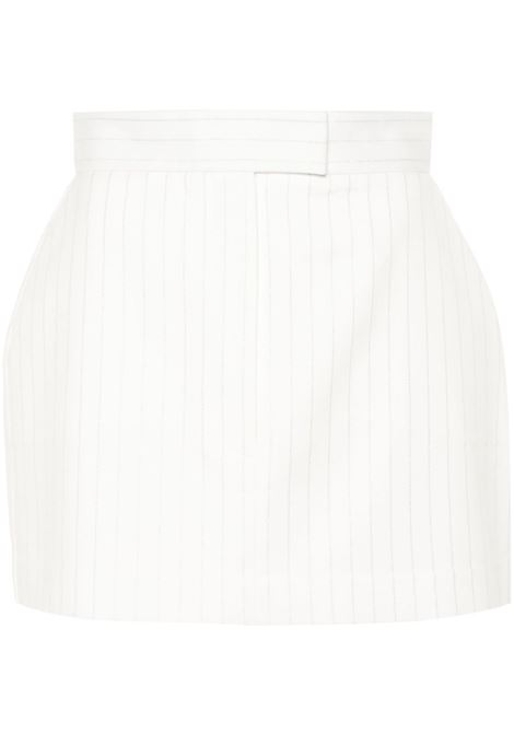 White pinstripe-pattern mini skirt - women